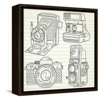 Cool Hand Drawn Old Camera Set, All Time Legends-Alisa Foytik-Framed Stretched Canvas