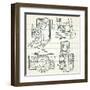 Cool Hand Drawn Old Camera Set, All Time Legends-Alisa Foytik-Framed Art Print