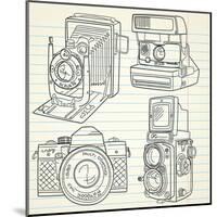 Cool Hand Drawn Old Camera Set, All Time Legends-Alisa Foytik-Mounted Art Print