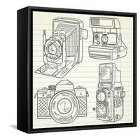 Cool Hand Drawn Old Camera Set, All Time Legends-Alisa Foytik-Framed Stretched Canvas
