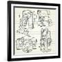 Cool Hand Drawn Old Camera Set, All Time Legends-Alisa Foytik-Framed Art Print