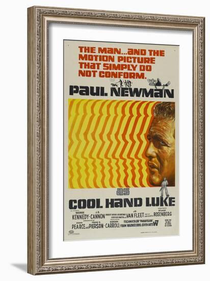 Cool Hand Luke, Australian Movie Poster, 1967-null-Framed Art Print