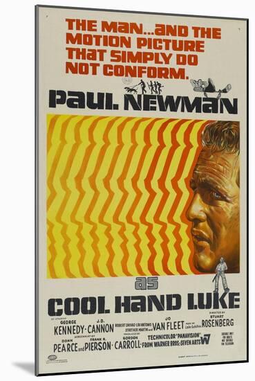Cool Hand Luke, Australian Movie Poster, 1967-null-Mounted Art Print