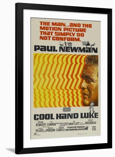 Cool Hand Luke, Australian Movie Poster, 1967-null-Framed Art Print