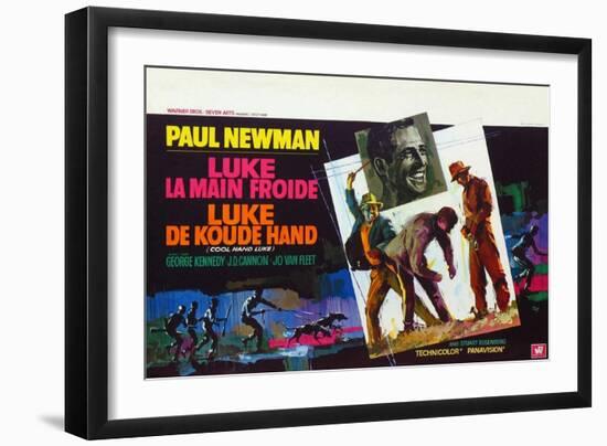 Cool Hand Luke, Belgian Movie Poster, 1967-null-Framed Art Print