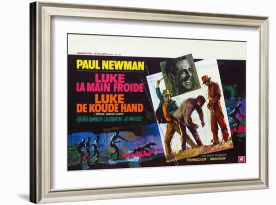 Cool Hand Luke, Belgian Movie Poster, 1967-null-Framed Art Print