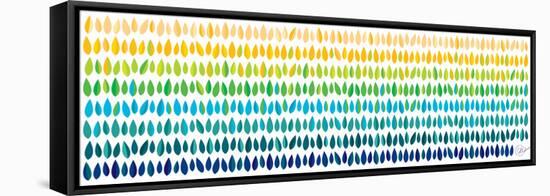 Cool Leaves - Blue and Green-Dominique Vari-Framed Stretched Canvas