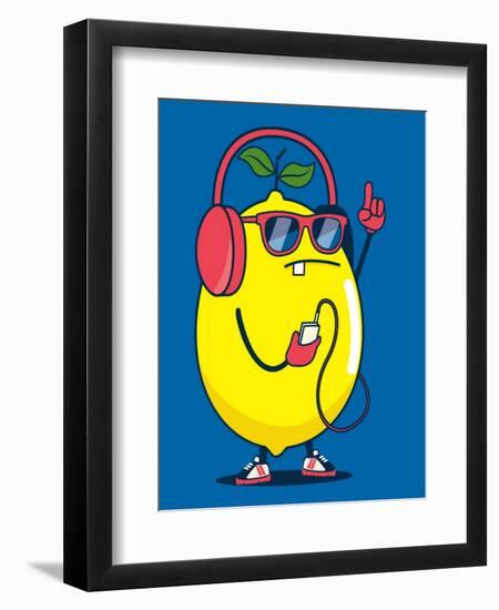 Cool Lemon Character Vector Design for Kids Tee Shirt-braingraph-Framed Art Print