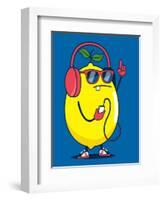 Cool Lemon Character Vector Design for Kids Tee Shirt-braingraph-Framed Art Print