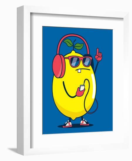 Cool Lemon Character Vector Design for Kids Tee Shirt-braingraph-Framed Art Print