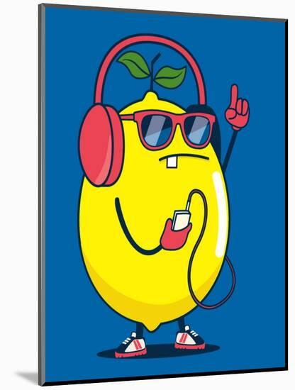 Cool Lemon Character Vector Design for Kids Tee Shirt-braingraph-Mounted Art Print