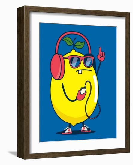 Cool Lemon Character Vector Design for Kids Tee Shirt-braingraph-Framed Art Print