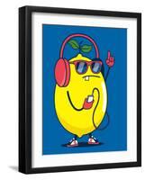 Cool Lemon Character Vector Design for Kids Tee Shirt-braingraph-Framed Art Print