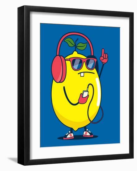 Cool Lemon Character Vector Design for Kids Tee Shirt-braingraph-Framed Art Print