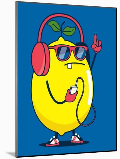 Cool Lemon Character Vector Design for Kids Tee Shirt-braingraph-Mounted Art Print