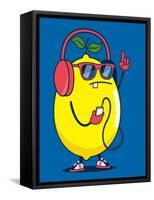 Cool Lemon Character Vector Design for Kids Tee Shirt-braingraph-Framed Stretched Canvas