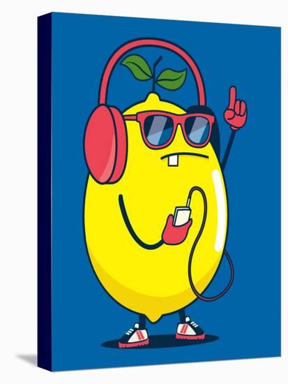 Cool Lemon Character Vector Design for Kids Tee Shirt-braingraph-Stretched Canvas