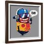 Cool Monster Graphic-braingraph-Framed Art Print