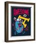 Cool Monster Vector Character Design-braingraph-Framed Art Print