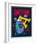 Cool Monster Vector Character Design-braingraph-Framed Art Print