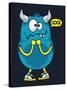 Cool Monster, Yeti, Alien Vector Design for Kid Tee Shirt-braingraph-Stretched Canvas