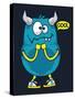 Cool Monster, Yeti, Alien Vector Design for Kid Tee Shirt-braingraph-Stretched Canvas