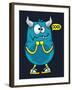 Cool Monster, Yeti, Alien Vector Design for Kid Tee Shirt-braingraph-Framed Art Print