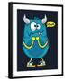 Cool Monster, Yeti, Alien Vector Design for Kid Tee Shirt-braingraph-Framed Art Print