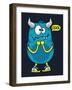 Cool Monster, Yeti, Alien Vector Design for Kid Tee Shirt-braingraph-Framed Art Print