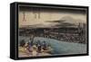 Cool of the Evening at Shijo Riverbank, C. 1834-Utagawa Hiroshige-Framed Stretched Canvas