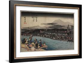 Cool of the Evening at Shijo Riverbank, C. 1834-Utagawa Hiroshige-Framed Giclee Print