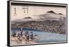 Cool of the Evening at Shijo Riverbed. from the Series 'Famous Places of Kyoto'-Hashiguchi Goyo-Framed Stretched Canvas