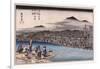 Cool of the Evening at Shijo Riverbed. from the Series 'Famous Places of Kyoto'-Hashiguchi Goyo-Framed Giclee Print