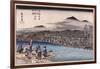 Cool of the Evening at Shijo Riverbed. from the Series 'Famous Places of Kyoto'-Hashiguchi Goyo-Framed Giclee Print