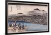 Cool of the Evening at Shijo Riverbed. from the Series 'Famous Places of Kyoto'-Hashiguchi Goyo-Framed Giclee Print