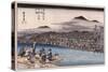 Cool of the Evening at Shijo Riverbed', from the Series 'Famous Places of Kyoto'-Utagawa Hiroshige-Stretched Canvas