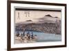 Cool of the Evening at Shijo Riverbed', from the Series 'Famous Places of Kyoto'-Utagawa Hiroshige-Framed Giclee Print