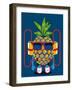 Cool Pineapple Character Vector Design-braingraph-Framed Art Print