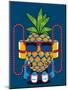 Cool Pineapple Character Vector Design-braingraph-Mounted Art Print