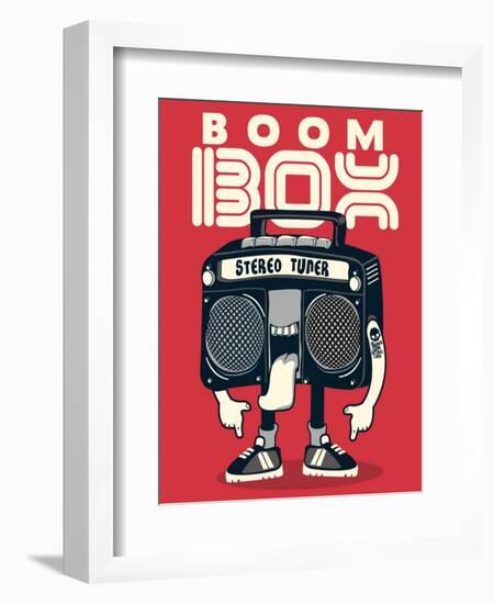 Cool Radio Character Vector Design for Tee-braingraph-Framed Art Print