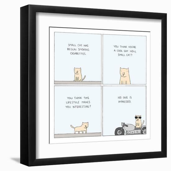 Cool Small Cat-Reza Farazmand-Framed Art Print