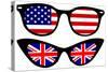 Cool Spectacles with American and British Flags-Alisa Foytik-Stretched Canvas