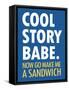 Cool Story Babe Now Make Me a Sandwich Humor Poster-null-Framed Stretched Canvas