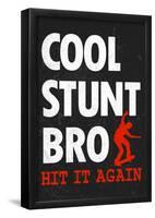 Cool Stunt Bro Skateboarding Poster-null-Framed Poster