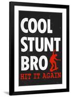 Cool Stunt Bro Skateboarding-null-Framed Art Print