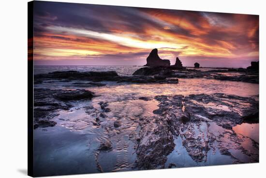 Cool Sunset over Rocks II-Nish Nalbandian-Stretched Canvas