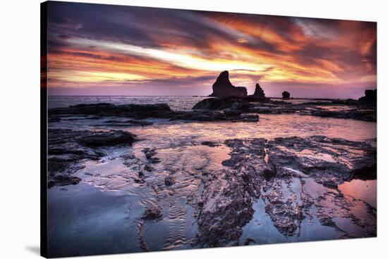 Cool Sunset over Rocks II-Nish Nalbandian-Stretched Canvas
