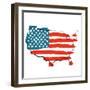 Cool USA Map with US Flag-Alisa Foytik-Framed Art Print