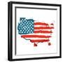 Cool USA Map with US Flag-Alisa Foytik-Framed Art Print