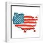 Cool USA Map with US Flag-Alisa Foytik-Framed Art Print